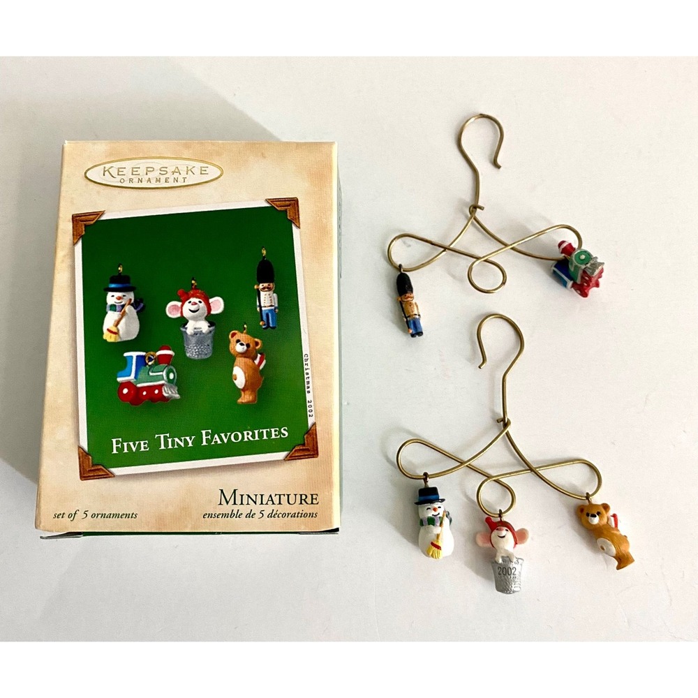 2002 Hallmark Keepsake Five Tiny Favorites Miniature Ornaments Set of 5 QXM4422